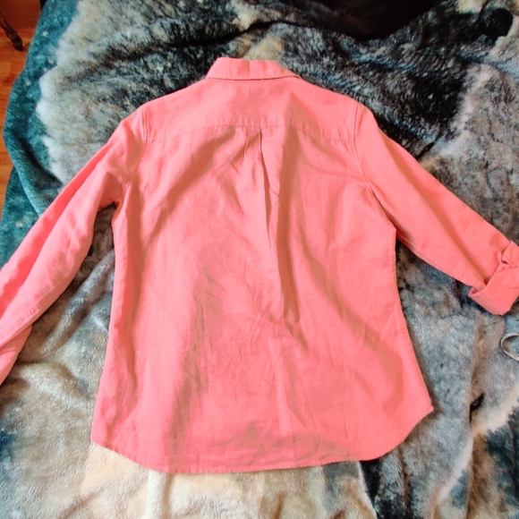 Talbot's Outlet Coral Collared Button Top Size Small - Picture 5 of 9